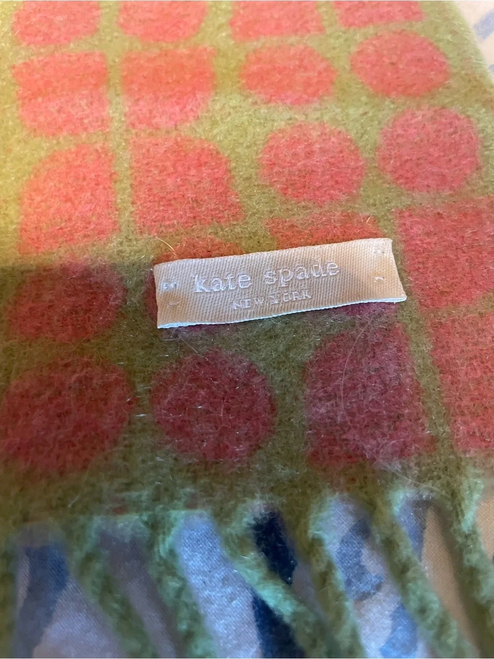Kate Spade vintage Green and Pink Dot scarf